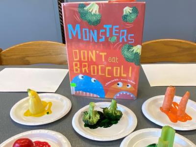 Book with vegetable printing activity