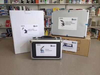Learning equipment in boxes with labels